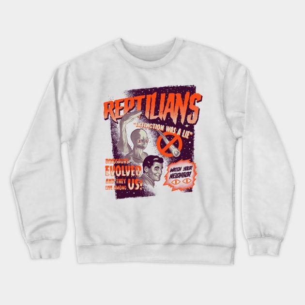 Reptilians Crewneck Sweatshirt by DiegoPedauye